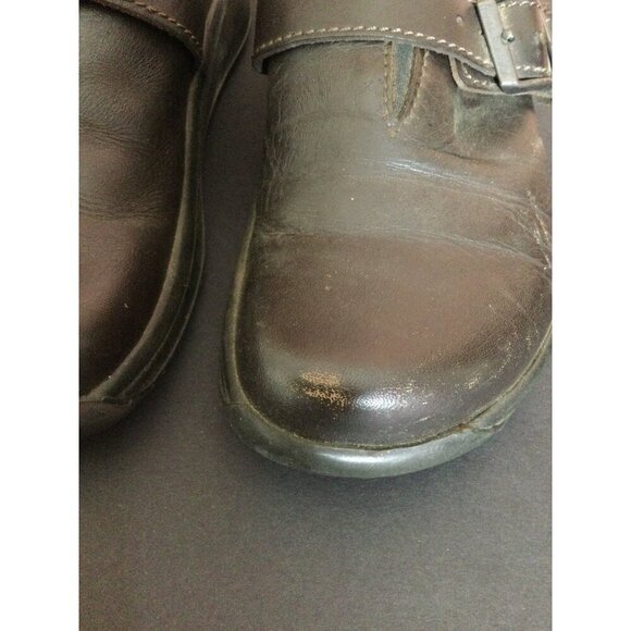 Tatami By Birkenstock Brown Leather Slip-On Clogs Adjustable Straps Size 37 US 6 - Picture 3 of 9